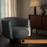 Fauteuil inclinable moderne en teck doré - Écologique pour salon, chambre, salle à manger, bureau à domicile, hôtel et café
