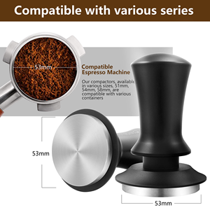Outils de barista, tamper à café en acier inoxydable élastique calibré, accessoires pour café, tamper à ressort pour expresso 51/53/58 mm - Product Image 5