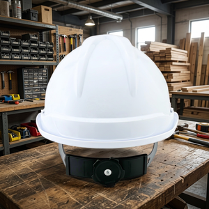 Casque de sécurité industriel blanc de type V, suspension à 6 points, sans fentes - Product Image 1
