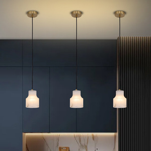 Lámpara Colgante Minimalista de Lujo, Totalmente en Cobre, con Mármol Español, Estilo Chino Moderno, para Barra de Bar, Dormitorio, Comedor, Sala de Estar - Product Image 4