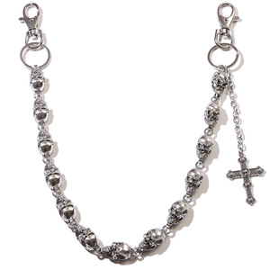Skull <b>Cross</b> Pendant Pants <b>Chain</b> Tibetan Silver Unisex Waist <b>Chain</b> Daily Wear Accessory - Product Image 5