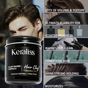 Joynna-Argile bentonite pour hommes, <span class=keywords><strong>cheveux</strong></span> naturels, finition mate, tenue forte, effet coiffant avec texture hypoallergénique - Product Image 2