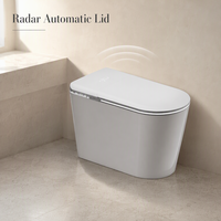 WC intelligent en céramique allongé avec bidet intégré, siège chauffant, chasse d'eau automatique et télécommande