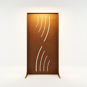 Pantalla de Privacidad para Jardín de Acero Corten Color Óxido, con Patrón de Enredadera Cortado con Láser, Separador de Paisaje para Exteriores - Product Image 3
