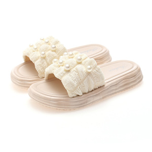 Pop pantoufles perle <span class=keywords><strong>tissu</strong></span> plate-forme chaussures femmes printemps porter merde sentiment plate-forme plage <span class=keywords><strong>tongs</strong></span> - Product Image 6