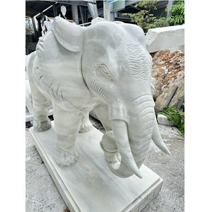 Estatua de Elefante Moderna Personalizada, Tallada a Mano, 100% Piedra Monolítica Natural, Decoración para Exteriores, Superficie Pulida, 1 Año de Garantía - Product Image 1