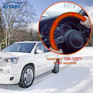 Housse de <span class=keywords><strong>volant</strong></span> de voiture en cuir PU respirant et antidérapant, adaptée à la décoration automobile de 38cm, housses de <span class=keywords><strong>volant</strong></span> chauffantes en daim - Product Image 2