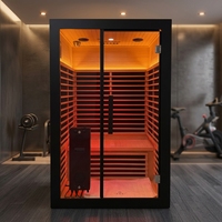 Sauna infrarouge moderne pour 2 personnes en cèdre canadien avec thérapie par lumière rouge