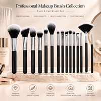 Ensemble de pinceaux de maquillage à marque privée, pinceaux professionnels pour le visage et les yeux, poils synthétiques, vente en gros
