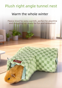 Túnel Ninho Dobrável em Ângulo Reto para Pequenos Animais, Formato Variável, Quente e Macio, em Poliéster, Esconderijo de Inverno para <span class=keywords><strong>Hamster</strong></span> e Porquinho-da-Índia - Product Image 4