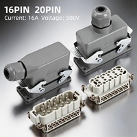 Conector Rectangular de Alta Resistencia BYLJQ de Aleación de Cobre HE-016/HE-020, Enchufe de Alimentación Industrial y de Aviación IP65 Macho y Hembra