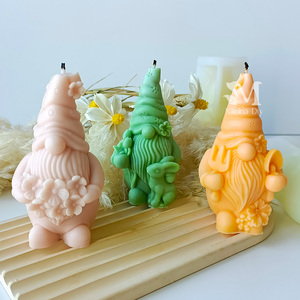 J10-315 Molde de silicona para velas aromáticas de Navidad con diseño de anciano, adornos de yeso de enano sin rostro DIY, decoraciones, abrasivos - Product Image 5