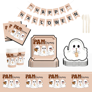 DAMAI New Model Ghost square Plate Paper Themed Disposable Paper Plate and Paper Cup for Halloween Party Supply - Product Image 1