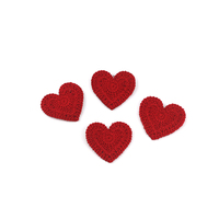 4.5cm classique fait à la Machine Crochet coeur Motif Mini coeur Patch coudre sur coeur patchs vêtements sac accessoires