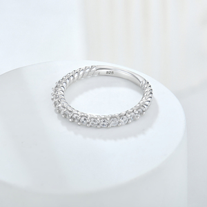 Anillo de Eternidad de <span class=keywords><strong>Plata</strong></span> de Ley 925 con Cuerda Trenzada y Circonita, Anillo de Compromiso de Lujo para Mujer, Venta al por Mayor B2B - Product Image 2