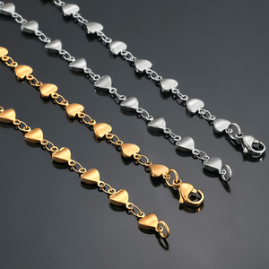 Collier ras du cou fin en acier inoxydable de 6 mm de large avec chaîne à maillons en forme de cœur pour femme, couleur or/argent, accessoires de bijoux en métal - Product Image 1
