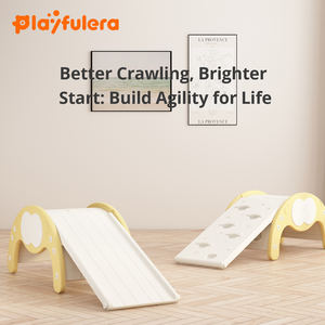 Ensemble <span class=keywords><strong>d</strong></span>'<span class=keywords><strong>escalade</strong></span> et de glisse pour bébé en HDPE avec deux toboggans et une barre <span class=keywords><strong>d</strong></span>'équilibre - Aire de jeux de dessin animé pour tout-petits, entraînement de la coordination œil-main - Product Image 3