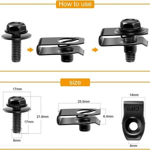 Clips de fixation de type mixte pour voiture, 35 pièces, en nylon et acier, pour Nissan Infiniti, protection du moteur, réparation et remplacement des garde-boue - Product Image 3