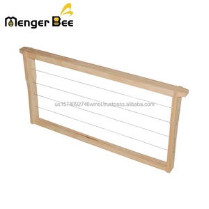 Cadres de ruche Langstroth profonds personnalisables en bois de pin néo-zélandais Menger Bee avec œillets en fil d'acier inoxydable, fentes pour trous de 4x5mm - Product Image 1