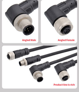 Fabriek M12 Rechte Hoek Vrouwelijke Mannelijke Overmold Demping Plug Pvc Tpu Afscherming Connector Kabel 2 3 4 5 6 8 12 17 Pin - Product Image 6