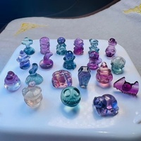 Artisanat en cristal naturel Sculptures en fluorite d'Halloween Chapeau de sorcière Jack la citrouille Cadeau de décoration d'halloween