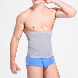 Cinturón moldeador adelgazante para hombres, de nylon gris, para pérdida de peso y soporte abdominal. - Product Image 1