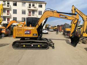 Excellente pelle hydraulique Sany 75 d'occasion, modèle 2022, pompe moteur, engrenage, godet de 0,4 m³, poids opérationnel de 7800 kg - Prix bas - Product Image 3