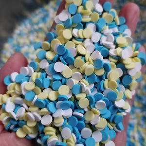1 kg de paillettes pour slime artisanal, tranches de polymère bleues, jaunes, blanches, rondes, en forme de chips, de cercles, de points, de confettis, mélange de paillettes en argile polymère - Product Image 3
