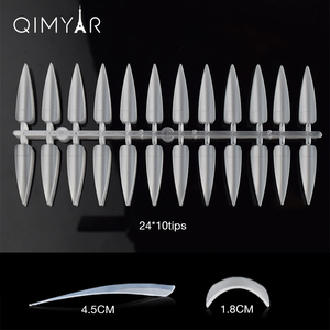 Venta caliente 240 piezas uñas postizas largas cuspidal Stiletto puntas de uñas herramientas de práctica de exhibición de uñas artificiales - Product Image 5