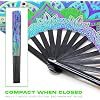 Grand éventail pliant imprimé mandala, éventail portatif bohème pour festival, rave, plage, accessoire de fête
