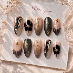 <span class=keywords><strong>Uñas</strong></span> Postizas Acrílicas PMMA Hechas a Mano con Curva 3D Almendrada Francesa Mediana para Boda, Cobertura Completa, Reutilizables, 10 Piezas - Product Image 2