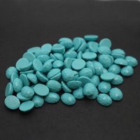 Turquoise synthétique bleue ovale à facettes plates sans ligne 16x12mm pour la fabrication de bijoux
