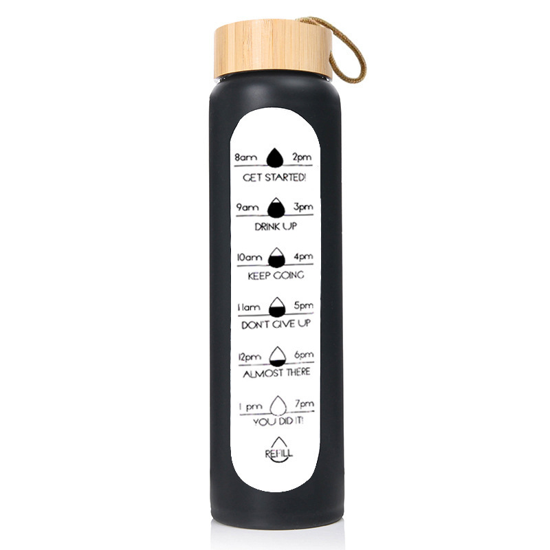 Wholesale 1000ML Borosilicate Glass Water Bottle Single Wall Bottle with Tea Infuser Bamboo Lid