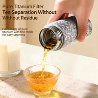 Thermos en titane pur de 200 ml, tasse à eau portable à double paroi sous vide, anti-fuite, bouteilles d'eau pour l'extérieur