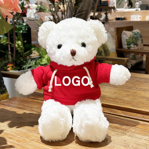 دببة محشوة ترويجية مخصصة شعار مخصص دمى دب قطيفة مع تيشية تحمل شعار الدببة - Product Image 5