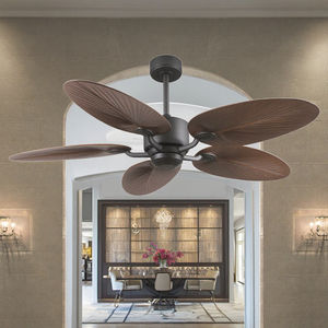 <span class=keywords><strong>พัดลม</strong></span><span class=keywords><strong>เพดาน</strong></span>ไม้สีเอบีเอสสไตล์นอร์ดิกสไตล์อเมริกันทรงรีหัวทรงรีของตกแต่งดีไซน์สูง-ใบบัวเข้มห้าต้นปาล์มโลหะไฟฟ้า - Product Image 4