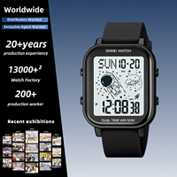 Montre de sport multifonctionnelle pour étudiants SKMEI 1971, écran carré, affichage numérique, compte à rebours, alarme, chronographe, bracelet en silicone souple