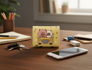 Portafoglio Tri-Fold Kabibala con Disegni Cartoon, 7 Pollici, in Materiale PU, Unisex per Uso Quotidiano - Product Image 2