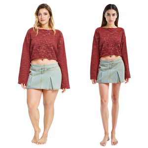 เสื้อสเวตเตอร์ถักไหมพรมผู้หญิง ผลิตในไต้หวัน 16 GG ความยาวปกติ แฟชั่นลำลอง เสื้อถักผู้หญิง - Product Image 1