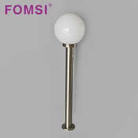 Lampe de jardin LED extérieure FOMSI, étanche, en acier inoxydable, éclairage décoratif pour pelouse, IP44, globe en verre, lampadaire de chemin
