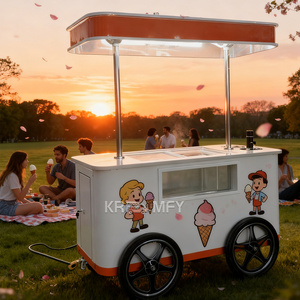 2025 nouvelle mode Bar Vintage Dessert maison café crème glacée camion cheval remorque Mobile chariot de nourriture - Product Image 4