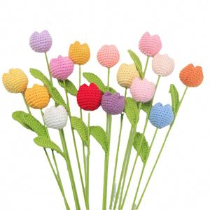 Flores de Tulipán Artificiales Tejidas a Crochet, Hechas a Mano, Regalos de Flores Tejidas con Hilo para el Día de la Madre y San Valentín - Product Image 5