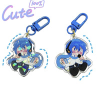 Kuien Offre Spéciale personnalisé imprimé acrylique fissuré hologramme porte-clés breloques cassé paillettes acrylique Anime fissure holographique porte-clés