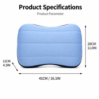 Oreiller de voyage gonflable en mousse à mémoire de forme, support de nuque portable et pliable pour avion, train, sieste en extérieur