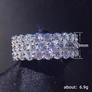 Bague de luxe pavée de pierres rondes pour hommes et femmes, bijou élégant pour les affaires - Product Image 5