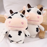 Porte-clés en peluche élégant de 10 cm, pendentif pour sac à main, décoration, porte-clés en peluche de vache de dessin animé