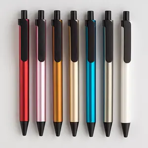 SHULI Penna 1.0mm Geschenk Werbe presse Kugelschreiber Metall Student Büro Kugelschreiber mit benutzer definierten Logo