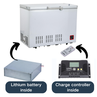 GCSOAR Congélateur 200L à Entraînement Direct Solaire avec Batterie Lithium LiFePO4 Intégrée
