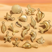 DIY Bijoux Accessoires Série Océan En Acier Inoxydable Sirène Shell Étoile De Mer Pendentif À La Mode Bracelet et Collier Charms