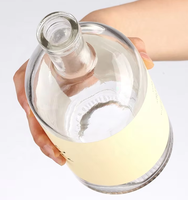 Botella de Vidrio Transparente Vacía de 100 ml, 200 ml, 375 ml, 500 ml, 750 ml, 1 L para Vodka, Licor, Ginebra, Ron, Tequila, Whisky, Whisky, Licores, con Corcho